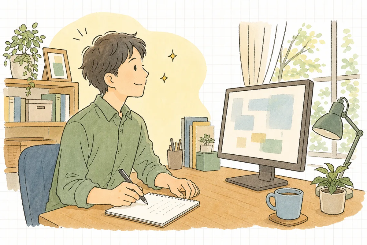 コードを書かせる前に、依頼内容と前提をメモにまとめてから落ち着いてAIに渡そうとしている開発者