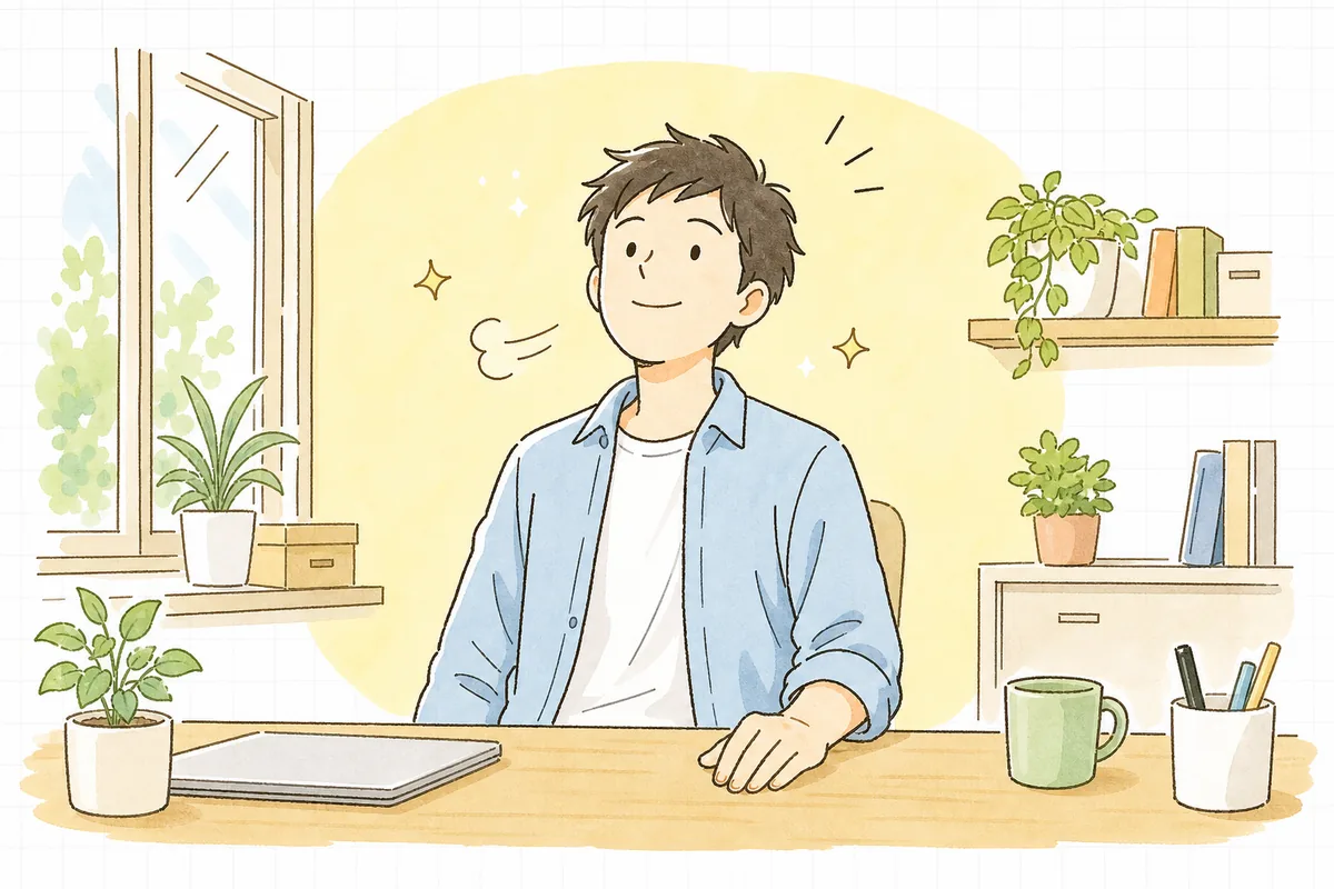 使われていないコードを1つ確かめて消し切り、少し身軽になったリポジトリを前に落ち着いて次へ進もうとしている開発者